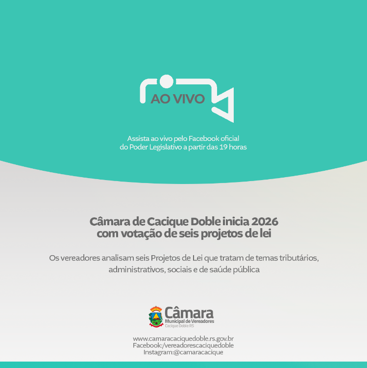 Câmara de Cacique Doble inicia 2026 com votação de seis projetos de lei