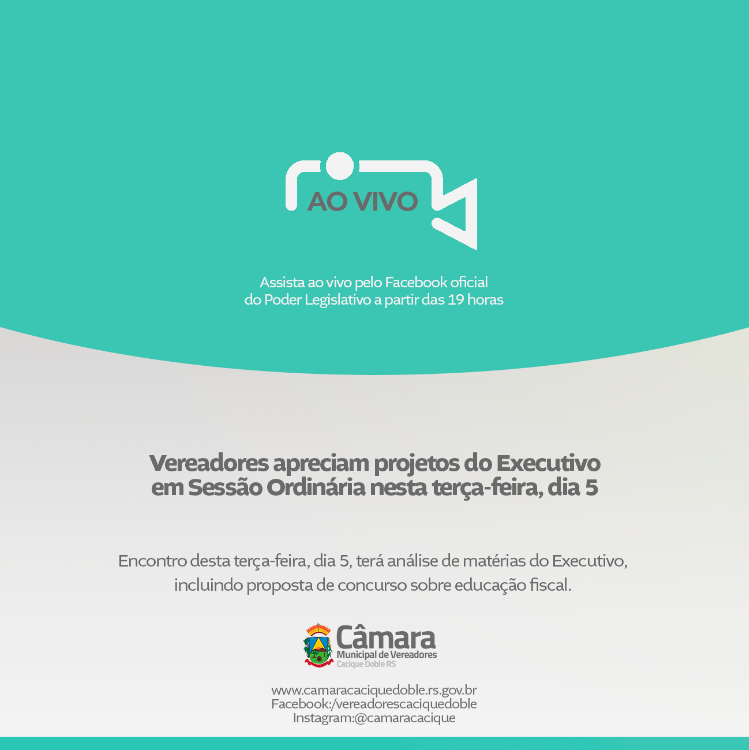 Vereadores apreciam projetos do Executivo em Sessão Ordinária nesta terça-feira, dia 5